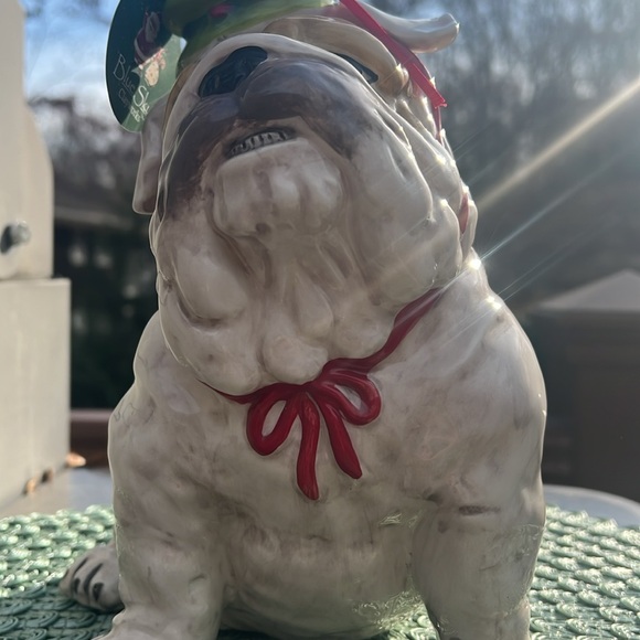 NWT Blue Sky Clayworks Holiday Bull Dog Figurine Christmas - Picture 7 of 9